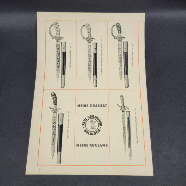 Paul Seilheimer Solingen Dagger Sword Edged Weapon Catalog - Image 8