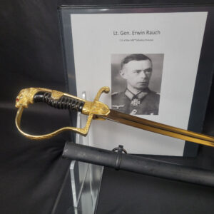 General Erwin Rauch Surrender Sword With Dossier (No Maker - Voos Pattern) with COA