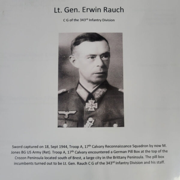 General Erwin Rauch Surrender Sword With Dossier (No Maker - Voos Pattern) with COA - Image 6