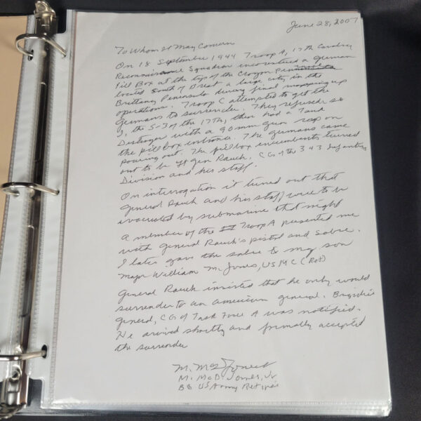 General Erwin Rauch Surrender Sword With Dossier (No Maker - Voos Pattern) with COA - Image 16
