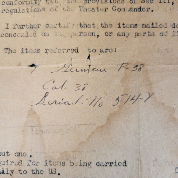 Vet Bringback Document P-38 - Image 4